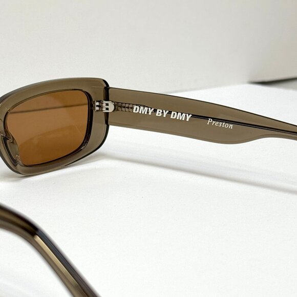 DMY Preston Rectangular Sunglasses Transparent Olive - Picture 5 of 15